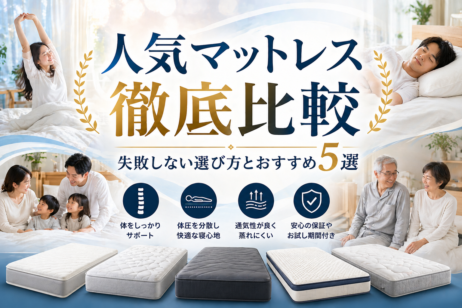 人気マットレス徹底比較｜失敗しない選び方とおすすめ5選